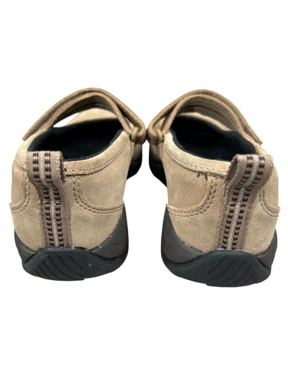 L.L. Bean Beige Suede Mary Jane Wedge Heel Comfort Mocs Shoes Size 6 - Picture 7 of 13